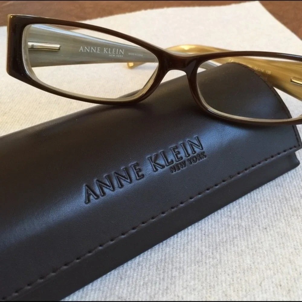 Anne Klein Rectagular-shaped Eyeglass Frames - Circa 1990's - Spring Hinges